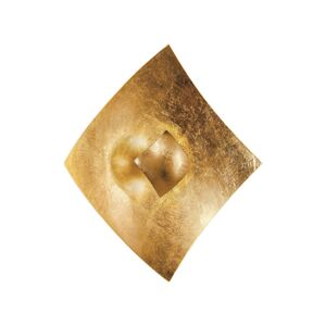 Nástenné svetlo Quadrangolo lístkové zlato 18x18cm