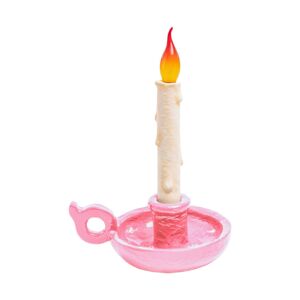Stolová LED lampa Grimm Bugia tvar sviečky ružová