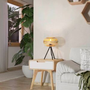 EGLO Amsfield 1 stolová lampa z dreva, trojnožka