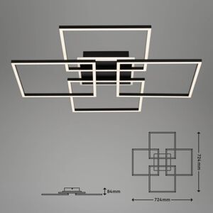 Stropné LED svetlo Frame S, 72,4 x 72,4 cm, čierna