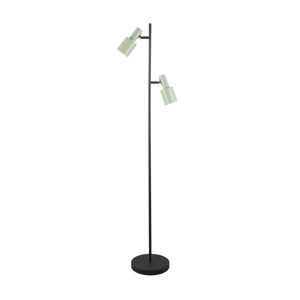 Stojacia lampa Lindby Ovelia, zelená/čierna