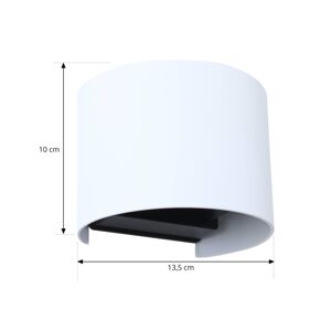 Lindby Smart LED vonkajšie nástenné svietidlo Dara biele okrúhle CCT RGB