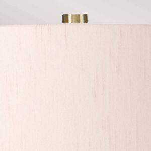 Textilná stolová lampa Isla mosadz starožitná/ružová