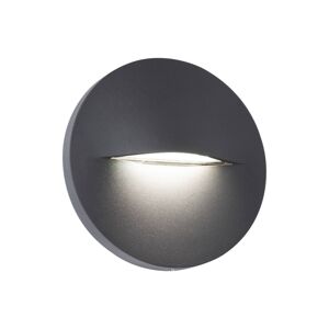 Vonkajšie nástenné svietidlo LED Vita, tmavosivá farba, Ø 14 cm