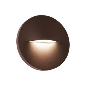 Vonkajšie nástenné svietidlo LED Vita, hrdzavohnedá farba, Ø 14 cm