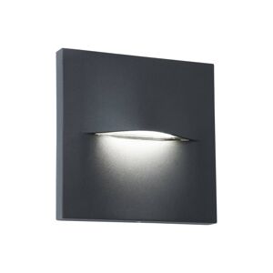 Vonkajšie nástenné svietidlo LED Vita, tmavosivá farba, 14 x 14 cm