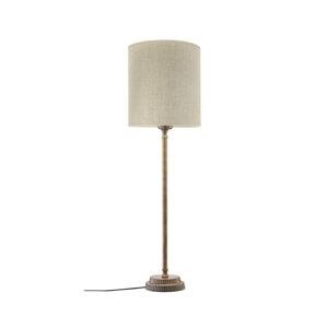 PR Home stolová lampa Kent béžová/mosadzné tienidlo Celyn cylinder