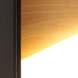 Nástenné svietidlo Vista LED, svetlé drevo/čierna, 30 x 30 cm