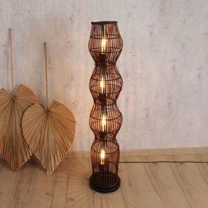 Bambusová stojacia lampa, hnedá