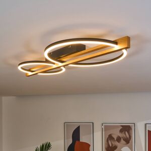 LED stropné svietidlo Tovak, borovica, dĺžka 75,8 cm, 2 svetlá, drevo
