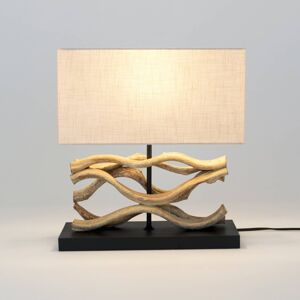 Stolová lampa Panarea, farba dreva/béžová, výška 42 cm, drevo