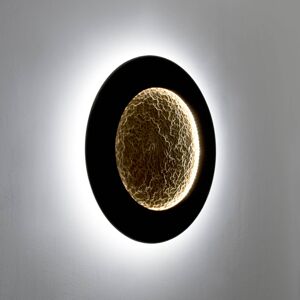 Nástenné svietidlo LED Luna Piena, hnedo-čierno-zlaté, Ø 80 cm