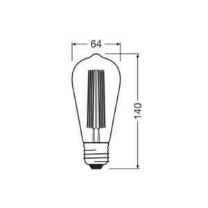OSRAM LED Vintage 1906 Edison, sivá, E27, 11 W, 818, stmievateľná
