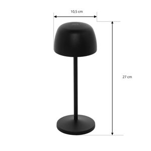 Nabíjacia stolová lampa Lindby Arietty LED, čierna, sada 2 ks