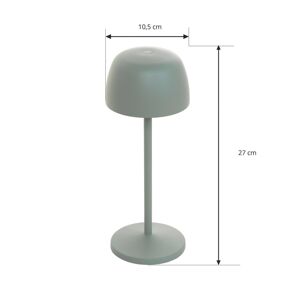 Nabíjateľná stolová lampa Lindby Arietty LED, šalviovo zelená, sada 3 ks
