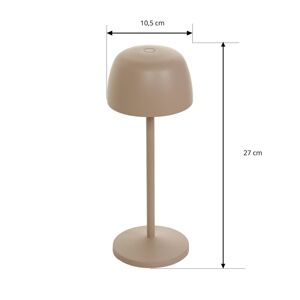 Nabíjateľná stolová lampa Lindby Arietty LED, pieskovo béžová, sada 3 ks