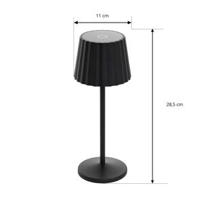 Nabíjateľná stolová lampa Lindby Esali LED, čierna, sada 2 ks
