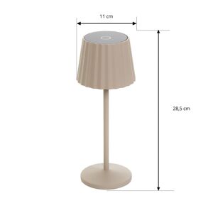 Nabíjacia stolová lampa Lindby Esali LED, pieskovo béžová, sada 3 ks