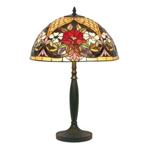 Stolná lampa v štýle Tiffany s kvetinovým vzorom