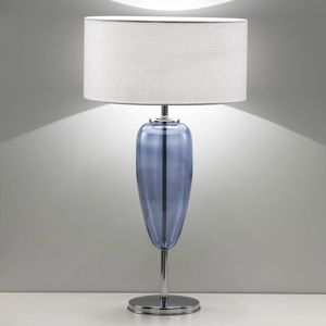 Stolná lampa Show Ogiva 82 cm sklenený prvok modrý