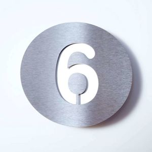 Číslo domu Round z ušľachtilej ocele – 6