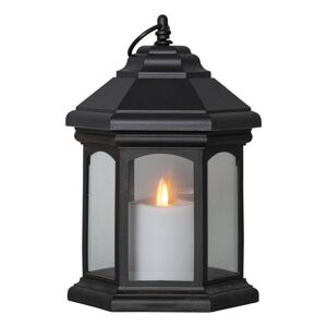 Stolová LED lampa Linta v tvare lucerny, čierna