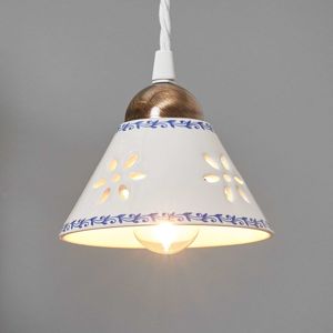 Závesná lampa NONNA z bielej keramiky