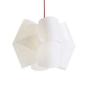 Závesná lampa Julii, bielo-červená Ø 36 cm
