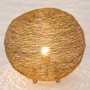 Stolná lampa Campano zlatá, s priemerom 40 cm