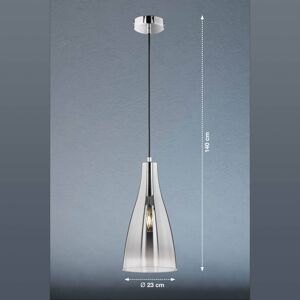 Závesná lampa Zeal, chróm/zrkadlová-číra, Ø 23 cm