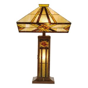 Jasne osvetlená stolná lampa Glenys, štýl Tiffany