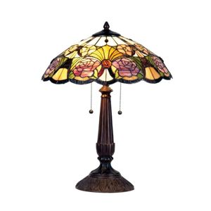 Kvetinová stolná lampa Rose, v štýle Tiffany