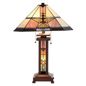 Stolná lampa Leondra v štýle Tiffany