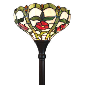 Stojaca lampa 6025 sklenené tienidlo štýl Tiffany