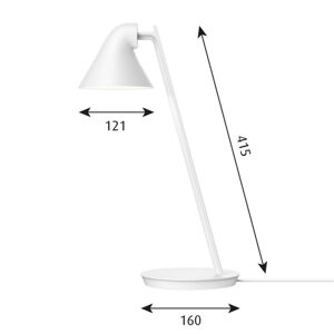 Louis Poulsen NJP Mini stolová LED lampa, biela