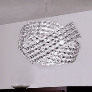 Krištáľová závesná lampa Diamante Ø 40 cm