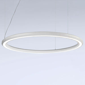 Závesné LED svietidlo Materica dole Ø 120 cm biele