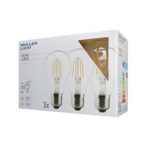 LED žiarovka E27 4W 2700K Filament Set 3 ks, 470lm