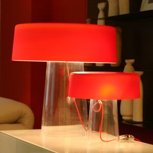 Prandina Glam stolová lampa 36 cm číra/červená