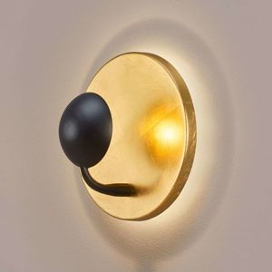 Lindby Lou nástenné LED svietidlo čierno-zlaté