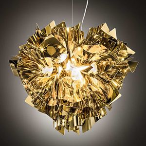 Slamp Veli dizajnová stropná lampa, Ø 42 cm, zlatá