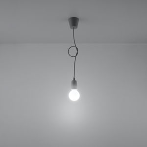 Závesná lampa Brasil, sivá, jedno-plameňová