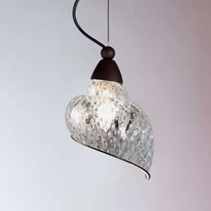 Závesná lampa Chiocciola číre sklenené tienidlo