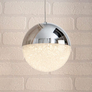 Závesné LED svietidlo Sphere, chróm, 1-pl., Ø 12cm