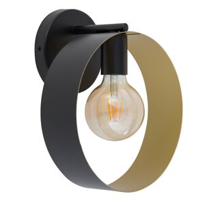 Nástenné svetlo Hula kruhový dizajn, čierna/zlatá