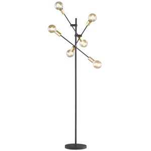 Stojaca lampa Cross moderný čierno-zlatý dizajn