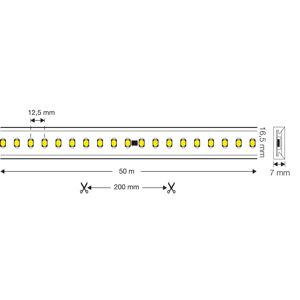 SLC LED-Strip 230V kompletná sada IP65 5 m, 3 000K