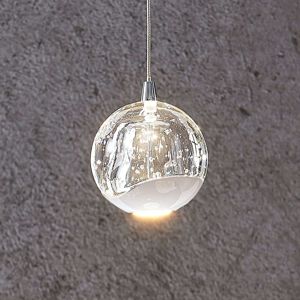 LED závesná lampa Hayley, sklená, 1 svetlo, chróm