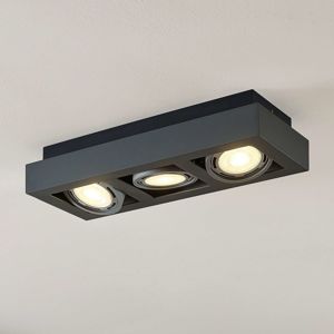 Arcchio Stropné LED svietidlo Ronka GU10 3-pl. tmavosivé