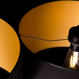 Závesná lampa Roto 2 čierna tienidlo vnútri zlaté